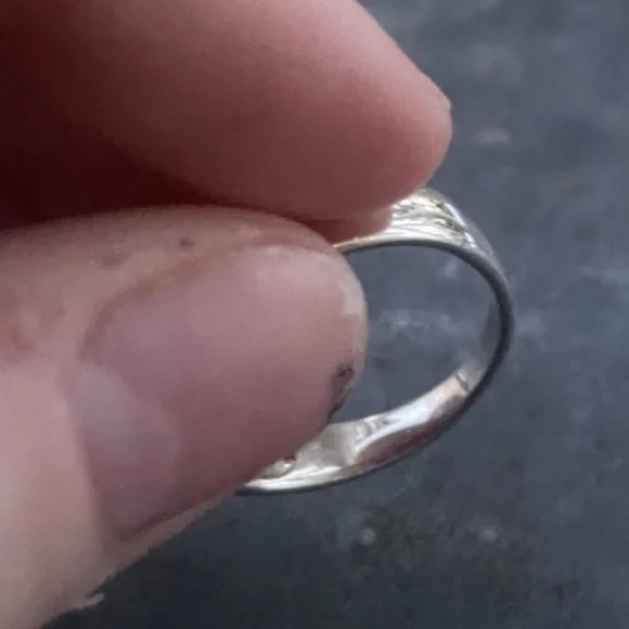 Sterling Silver Ring Band w/ Turquoise and Marcasite Size 8.5-9 - Picture 5 of 6